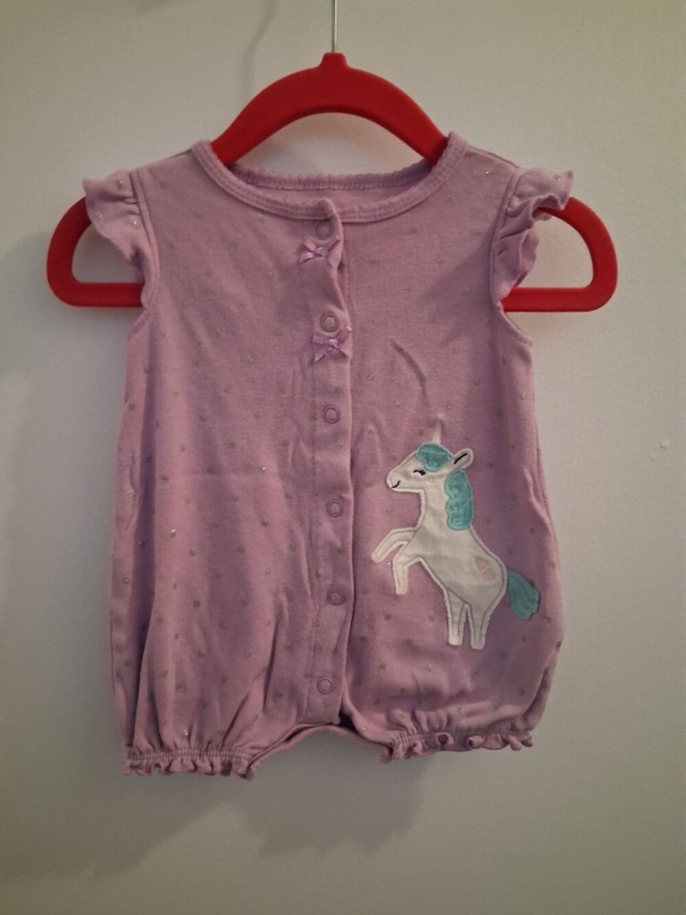 Child of Mine Unicorn Body Suit Purple Baby Girl Size 0-3 Months